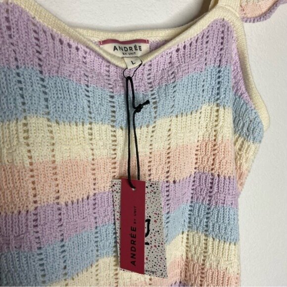 Andree by Unit Multicolor Pastel Unicorn Knit Top Size L NWT - Picture 6 of 7